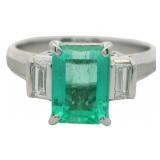 Platinum 1.77 ct Natural Emerald & VS Diamond Ring
