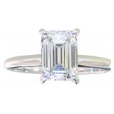 14kt Gold 2.12 ct Emerald Cut Lab Diamond Ring