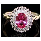 Oval 1.55 ct Pink Sapphire & Diamond Ring