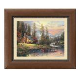 A Peaceful Retreat Framed by Thomas Kinkade