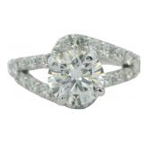 14kt Gold 2.65 ct Round VS Lab Diamond Ring