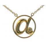 Elegant Diamond Accented "A" Initial Necklace