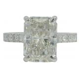 14kt Gold 4.29 ct Radiant Cut VS Lab Diamond Ring