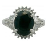 Platinum 1.85 ct Natural Sapphire & Diamond Ring