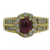 18kt Gold 1.42 ct Natural Ruby & Diamond Ring