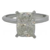 14kt Gold 2.10 ct Cushion Cut VVS Lab Diamond Ring