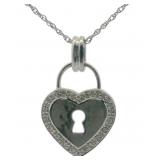 Natural Diamond Heart Lock Necklace