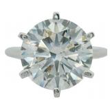 14kt Gold 4.06 ct Round Lab Diamond Solitaire Ring