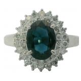 Platinum 2.03 ct Natural Sapphire & Diamond Ring