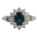 Platinum 1.56 ct Natural Sapphire & Diamond Ring