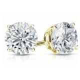 14kt Gold 3.05 ct Round Lab Diamond Stud Earrings