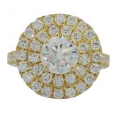 14kt Gold 3.03 ct Round VS Lab Diamond Ring