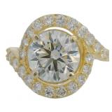14kt Gold 4.61 ct Round VS Lab Diamond Ring