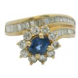 18kt Gold 1.62 ct Natural Sapphire & Diamond Ring