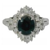 Platinum 2.30 ct Natural Sapphire & Diamond Ring