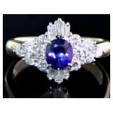 Platinum 1.45ct Natural Sapphire & VS Diamond Ring