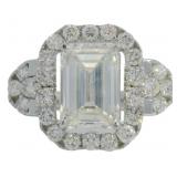 14kt Gold 4.63 ct Emerald Cut VS Lab Diamond Ring