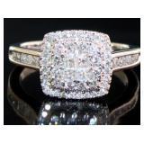 10k Gold Brilliant 3/4 ct Natural Diamond Ring