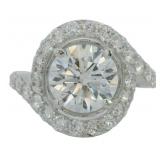 14kt Gold 4.13 ct Round VS Lab Diamond Ring