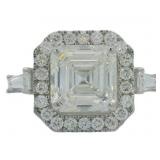14kt Gold 6.48 ct Asscher Cut Lab Diamond Ring