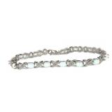 Oval Opal & Diamond Bracelet