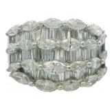 Platinum 3.47 ct Natural Brilliant Diamond Ring