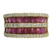 18k Gold 3.73 ct Natural Ruby & Diamond Ring