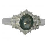 Platinum 1.40 ct Natural Sapphire & Diamond Ring