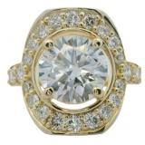 14kt Gold 4.13 ct Round VS Lab Diamond Ring