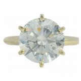 14kt Gold 4.03 ct Round Lab Diamond Solitaire Ring