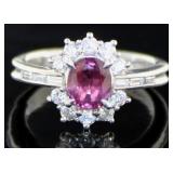 Platinum 1.53 ct Natural Ruby & VS Diamond Ring