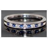 Brilliant Sapphire & Lab Diamond Band
