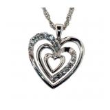 Brilliant White Sapphire Heart Necklace
