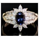 Platinum 2.08ct Natural Sapphire & VS Diamond Ring