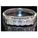 Platinum Natural Asscher VS Brilliant Diamond Ring