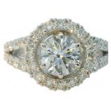 14kt Gold 2.72 ct Round VS Lab Diamond Ring