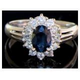 Platinum 1.34 ct Natural Sapphire & Diamond Ring
