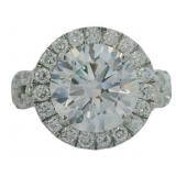 14kt Gold 5.86 ct Round Cut Lab Diamond Ring