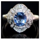 Platinum 1.70 ct Natural Sapphire & Diamond Ring