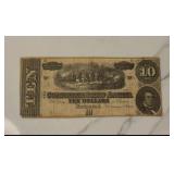 1864 $10 Confederates States of America