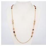 Louis Vuitton Gold Colored Stone Necklace