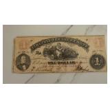 1862 $1 Virginia Treasury Note