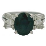 Platinum 2.82 ct Natural Sapphire & Diamond Ring