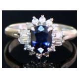 Platinum 1.72 ct Natural Sapphire & Diamond Ring