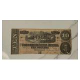 1864 $10 Confederate States of America Note