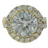 14kt Gold 5.09 ct Round Cut Lab Diamond Ring