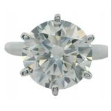 14kt Gold 4.05 ct Round Lab Diamond Solitaire Ring