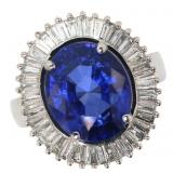 14k Gold 6.34 ct Sapphire & Diamond Ring