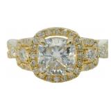 14kt Gold 2.45 ct Cushion Cut VS Lab Diamond Ring