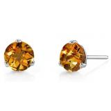 Round 3.50 ct Natural Citrine Stud Earrings